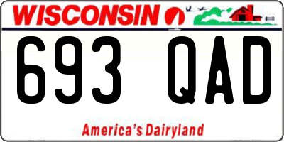 WI license plate 693QAD