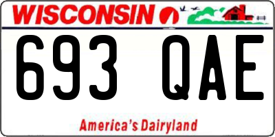 WI license plate 693QAE