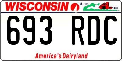 WI license plate 693RDC