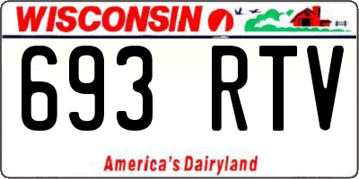 WI license plate 693RTV