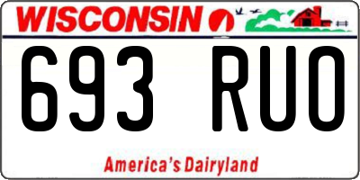 WI license plate 693RUO