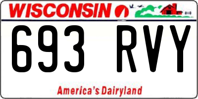 WI license plate 693RVY