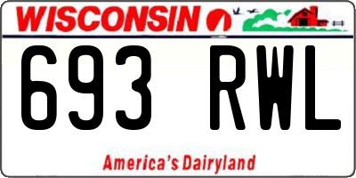 WI license plate 693RWL