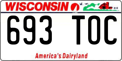 WI license plate 693TOC