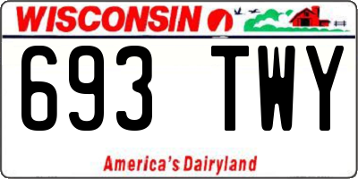 WI license plate 693TWY