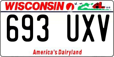 WI license plate 693UXV