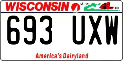 WI license plate 693UXW