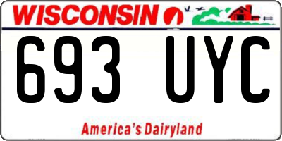 WI license plate 693UYC