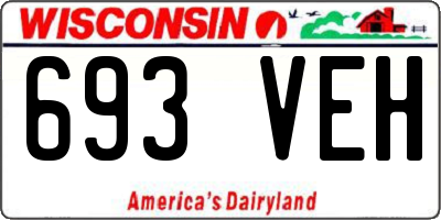 WI license plate 693VEH