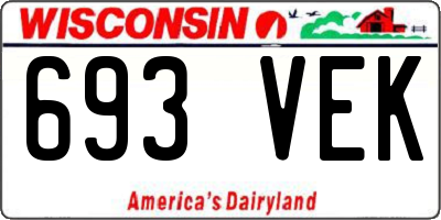 WI license plate 693VEK