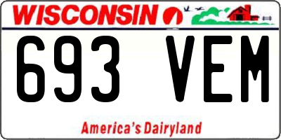 WI license plate 693VEM