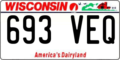 WI license plate 693VEQ