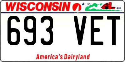 WI license plate 693VET