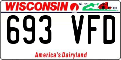 WI license plate 693VFD