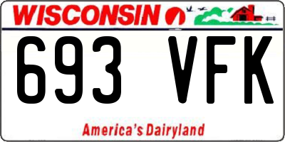 WI license plate 693VFK