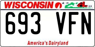 WI license plate 693VFN