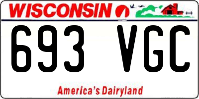 WI license plate 693VGC