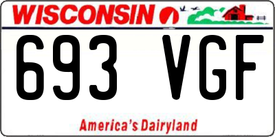 WI license plate 693VGF