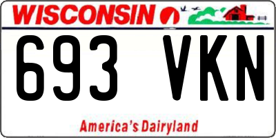 WI license plate 693VKN