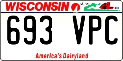 WI license plate 693VPC