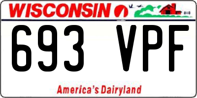 WI license plate 693VPF