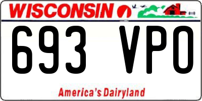 WI license plate 693VPO