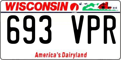 WI license plate 693VPR