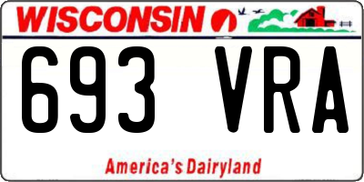 WI license plate 693VRA
