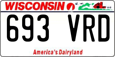 WI license plate 693VRD