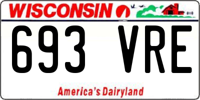 WI license plate 693VRE