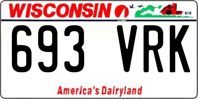 WI license plate 693VRK