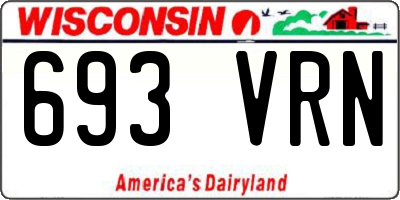 WI license plate 693VRN
