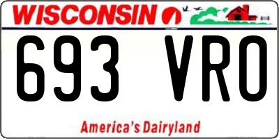 WI license plate 693VRO