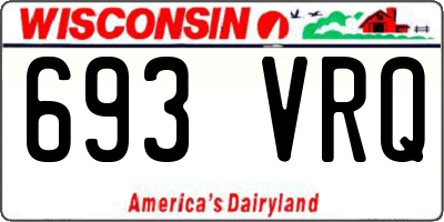 WI license plate 693VRQ