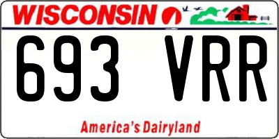 WI license plate 693VRR
