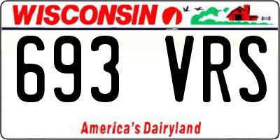 WI license plate 693VRS