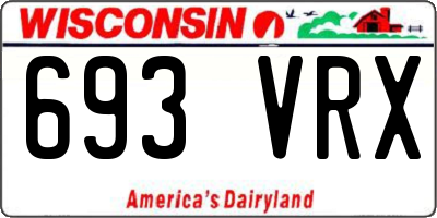 WI license plate 693VRX