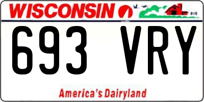 WI license plate 693VRY