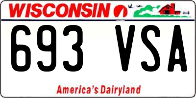 WI license plate 693VSA