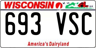 WI license plate 693VSC