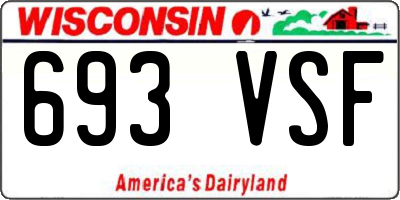 WI license plate 693VSF