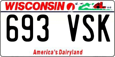 WI license plate 693VSK