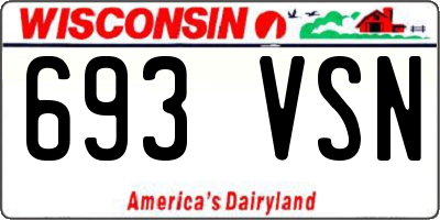 WI license plate 693VSN