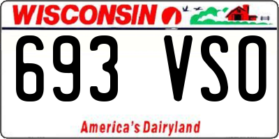 WI license plate 693VSO