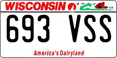 WI license plate 693VSS