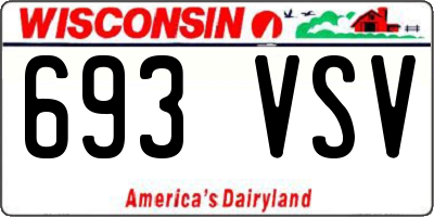 WI license plate 693VSV