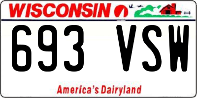 WI license plate 693VSW