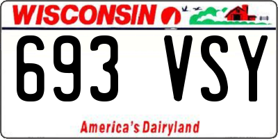 WI license plate 693VSY