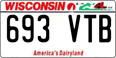WI license plate 693VTB