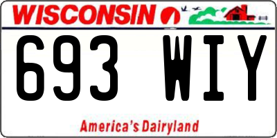 WI license plate 693WIY